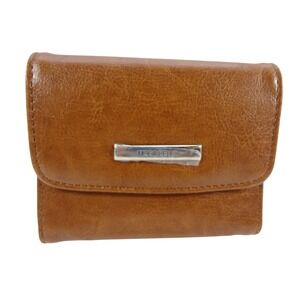 NWT Moda Bella Honey Brown Tri Fold Wallet Snap Closure Coin Pocket Card Slot